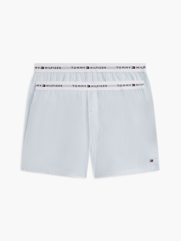 2-Pack Signature Logo Print Boxer Shorts — Blue