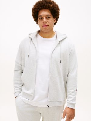 sweat à capuche d'intérieur original plus grey pour hommes tommy hilfiger