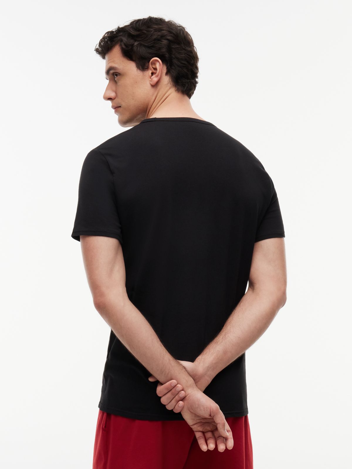 3-Pack Premium Essential V-Neck Lounge T-Shirts — Black