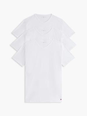 white 3-pack premium essential v-neck lounge t-shirts for men tommy hilfiger