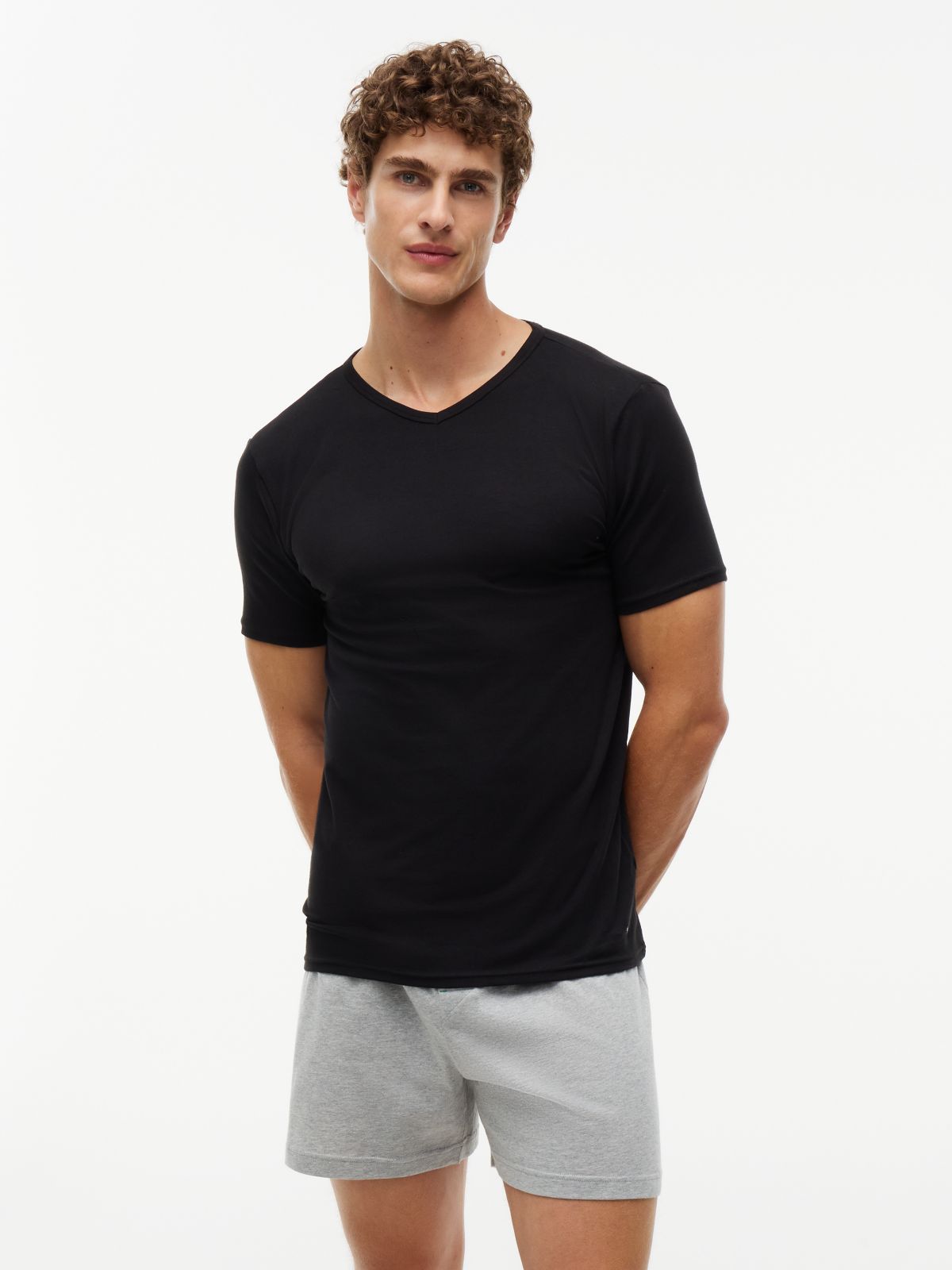 3-Pack Premium Essential V-Neck Lounge T-Shirts — Multi