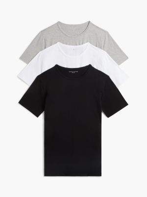  grey heather 3-pack premium essential lounge t-shirts for men tommy hilfiger