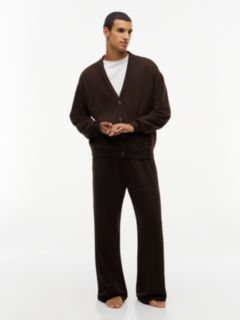 TH Original French Terry V-Neck Lounge Cardigan — Brown 2