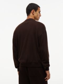 TH Original French Terry V-Neck Lounge Cardigan — Brown 4