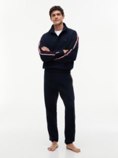 Global Stripe Button Lounge Sweatshirt — Blue 2