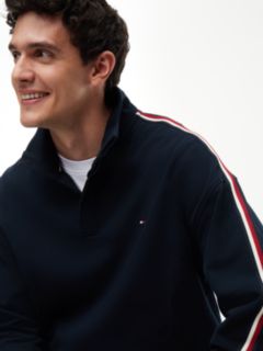 Global Stripe Button Lounge Sweatshirt — Blue 3