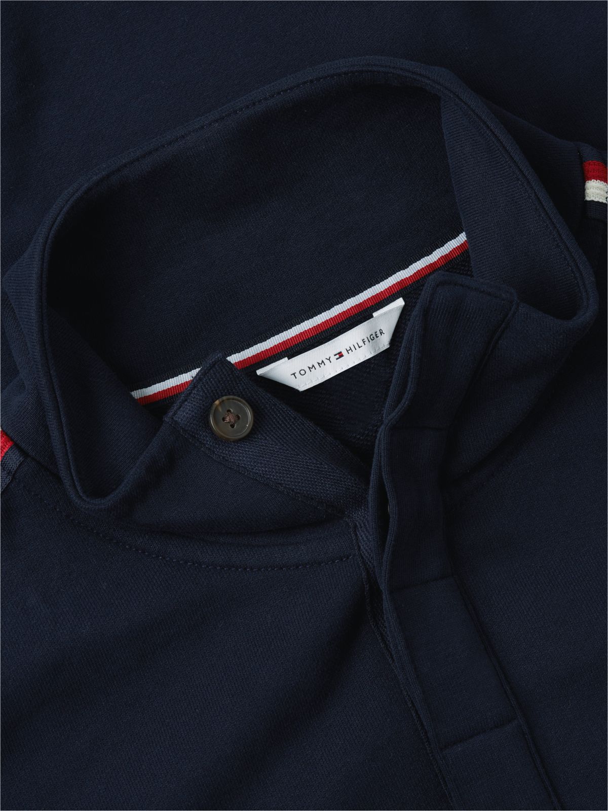 Global Stripe Button Lounge Sweatshirt — Blue