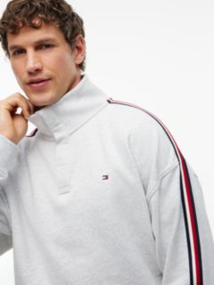 Global Stripe Button Lounge Sweatshirt — Grey 3