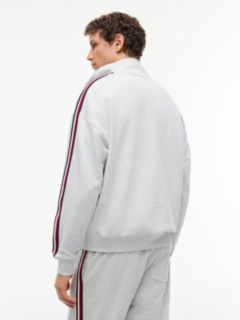 Global Stripe Button Lounge Sweatshirt — Grey 4