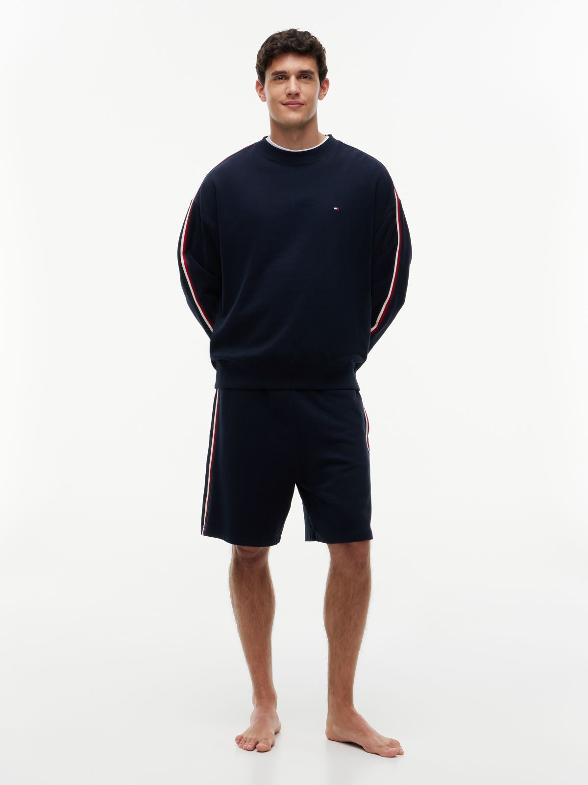 Global Stripe Terry Track Top — Blue