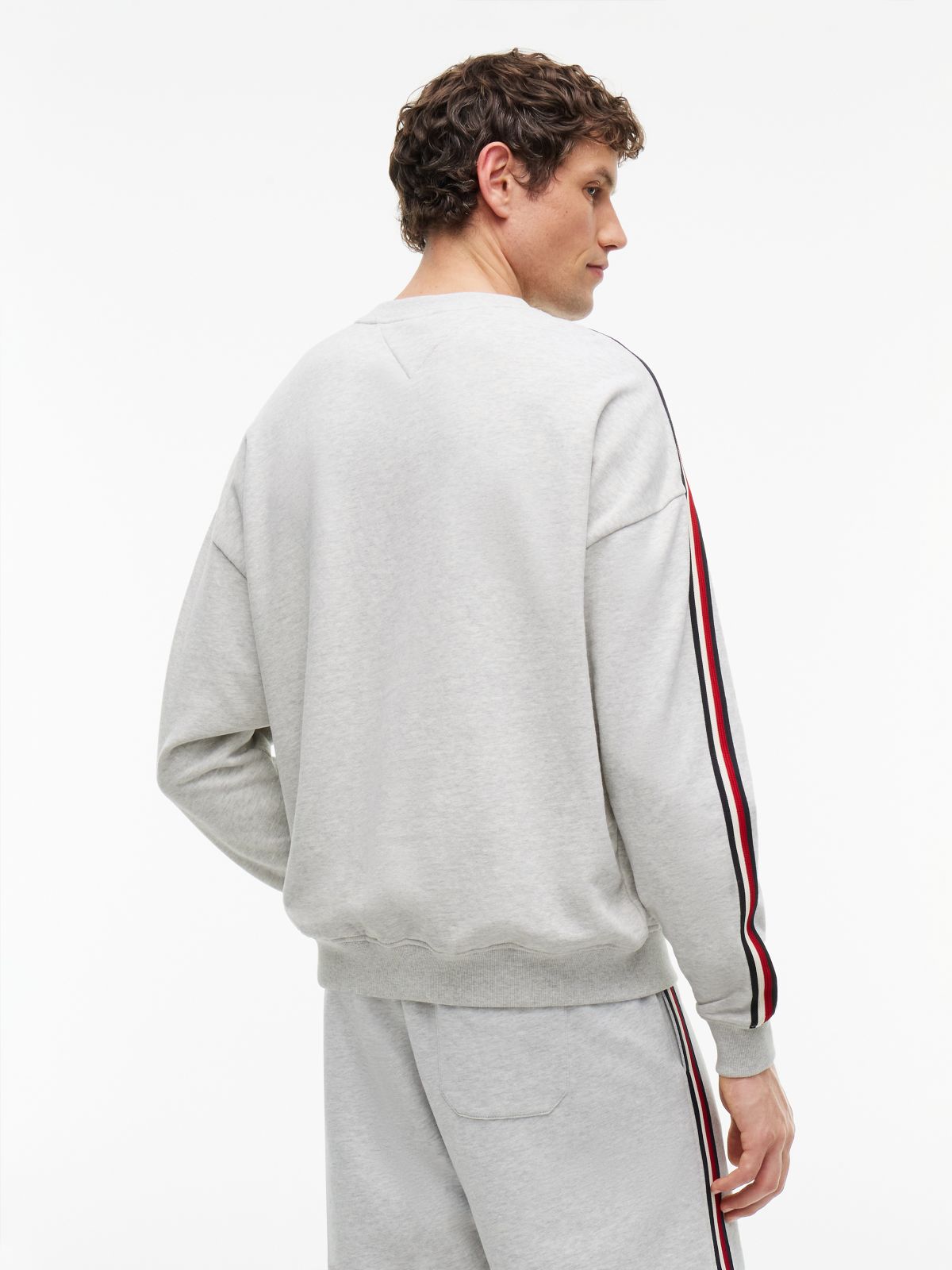 Global Stripe Terry Track Top — Grey