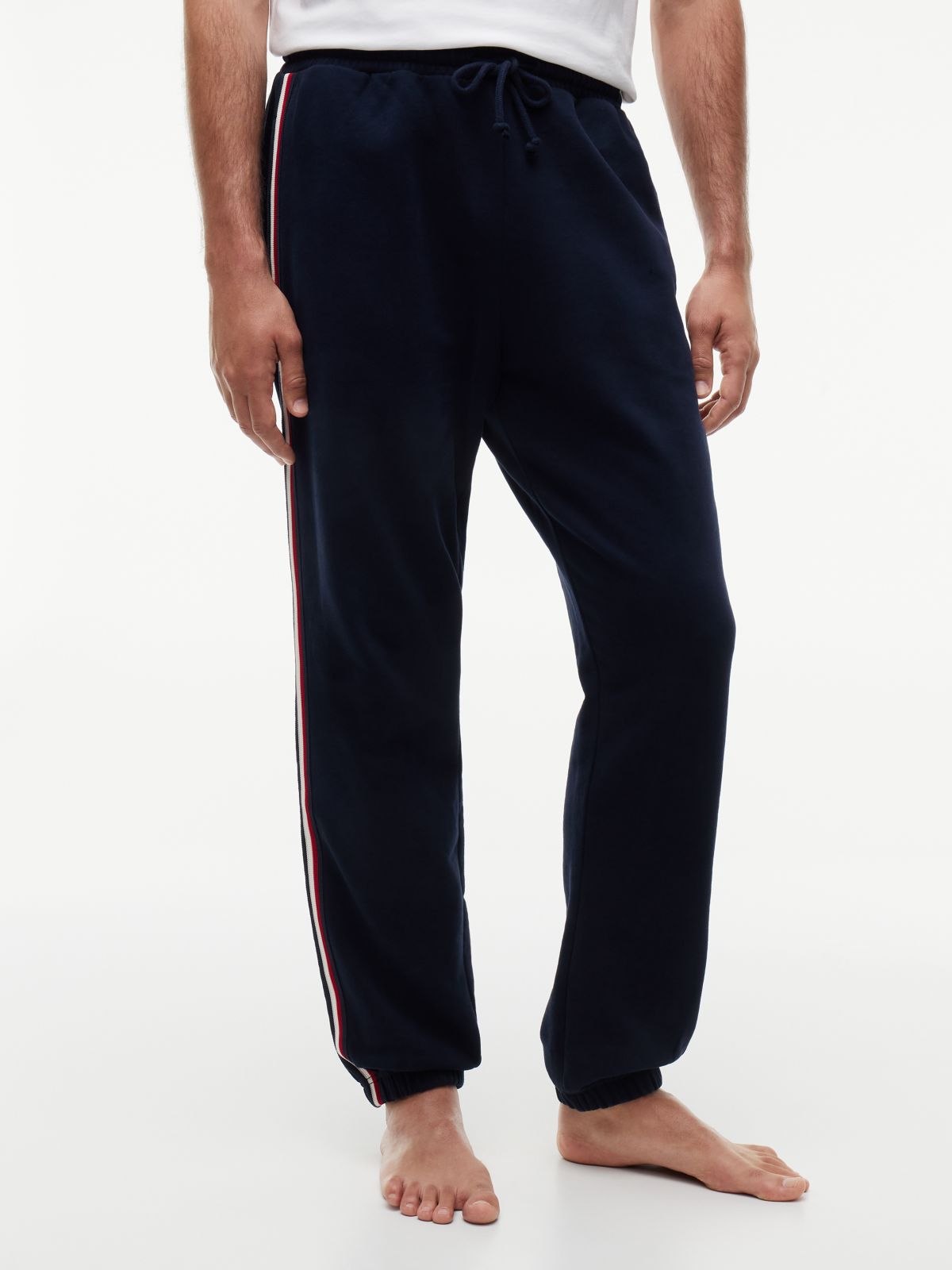Global Stripe Terry Lounge Joggers — Blue