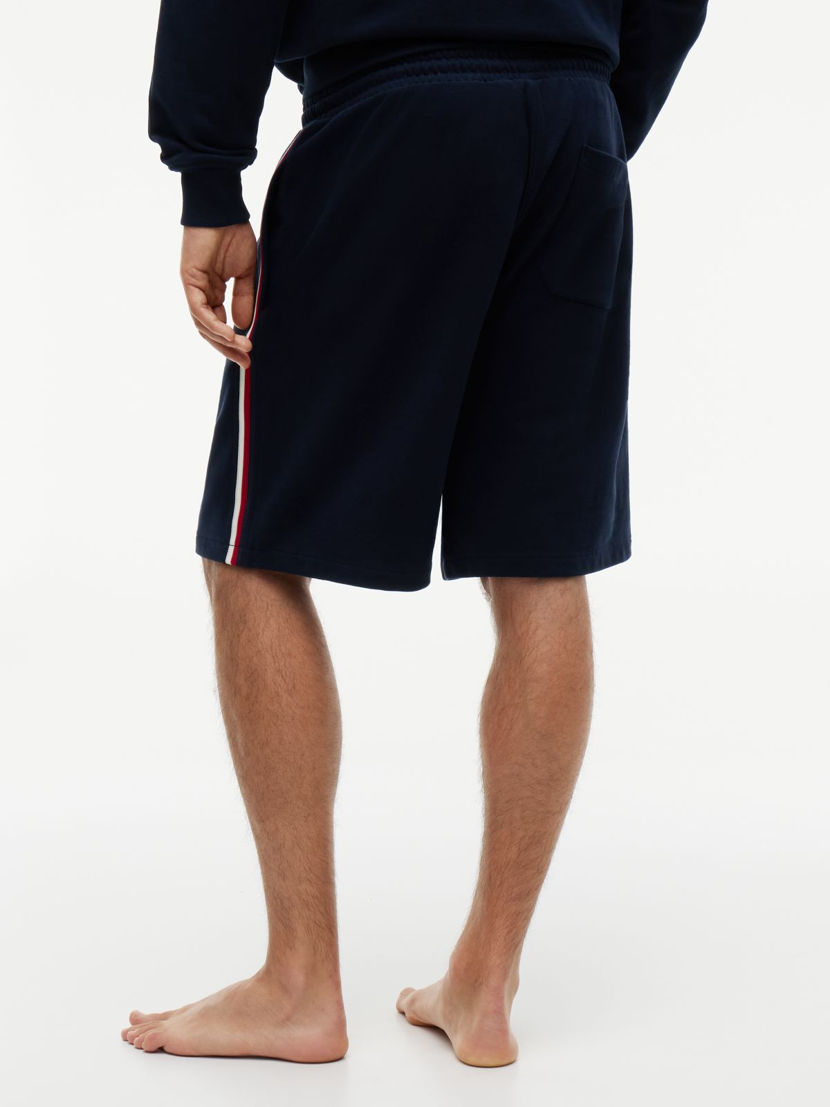 Global Stripe Terry Lounge Shorts — Blue