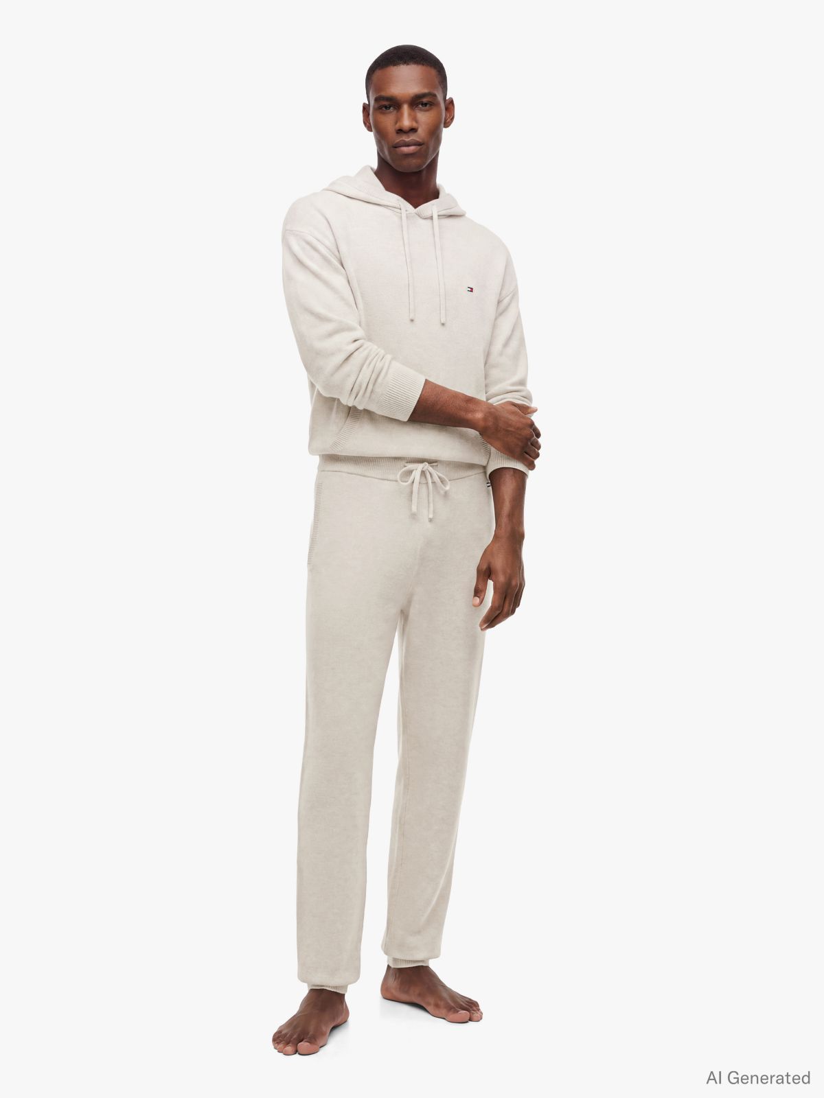 TH Original Wool Blend Knit Lounge Joggers — Beige