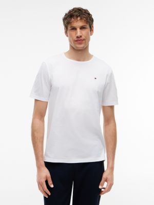 szary zestaw 3 domowych t-shirtów z dżerseju z logo dla mężczyźni - tommy hilfiger