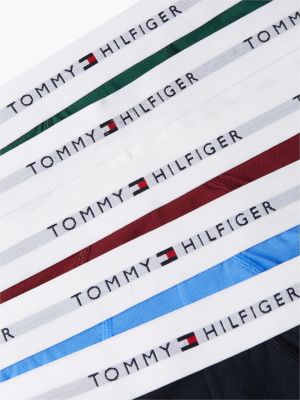 lot de 5 slips à ceinture logo beige pour hommes tommy hilfiger