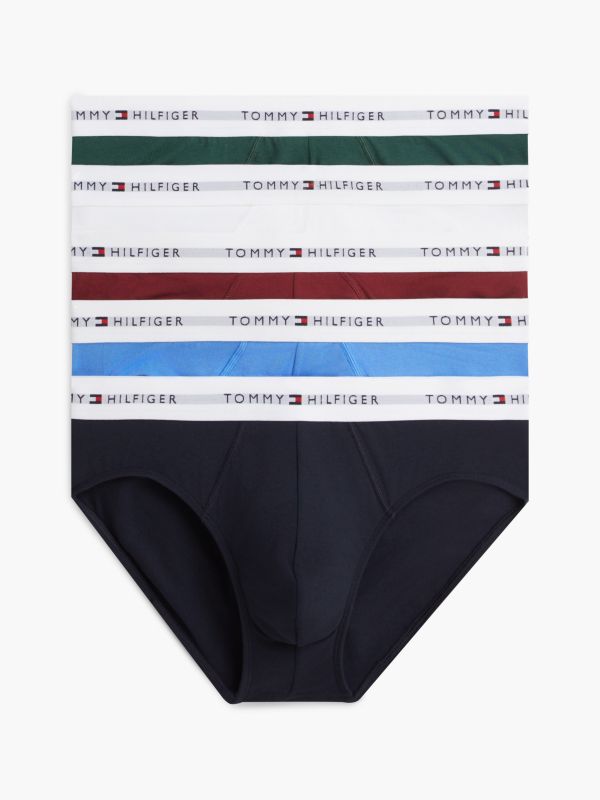5-Pack Signature Repeat Logo Waistband Briefs — Beige