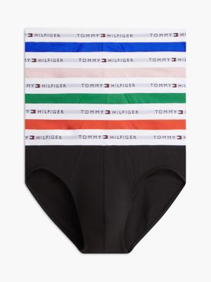 red 5-pack signature repeat logo waistband briefs for men tommy hilfiger