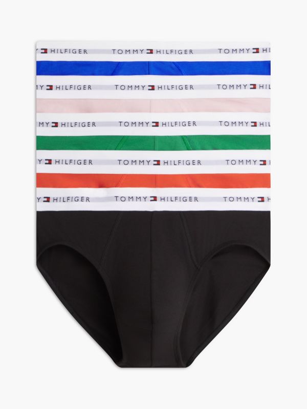 5-Pack Signature Repeat Logo Waistband Briefs — Red