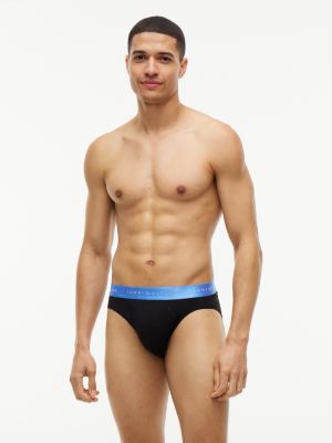 multi 3-pack signature logo metallic waistband briefs for men tommy hilfiger