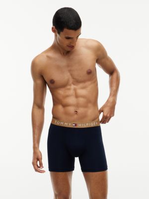 pack de 3 bóxers ajustados th original con cintura a contraste oro de hombres tommy hilfiger