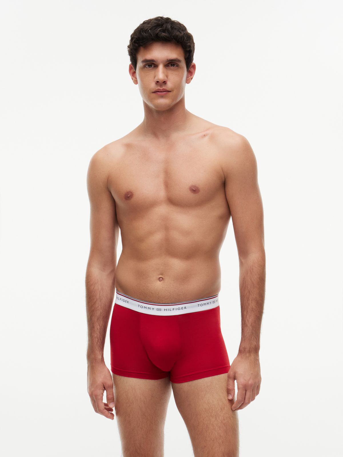 3-Pack Global Stripe Logo Waistband Trunks — Green