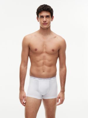 green 3-pack global stripe logo waistband trunks for men tommy hilfiger