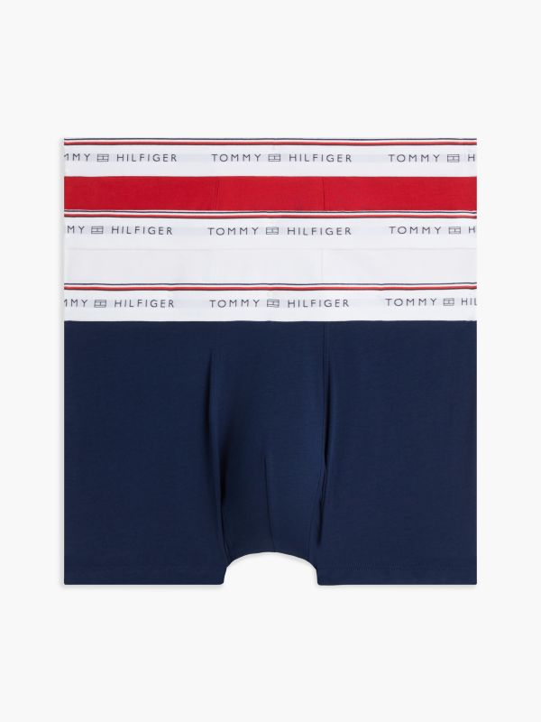 3-Pack Global Stripe Logo Waistband Trunks — Green