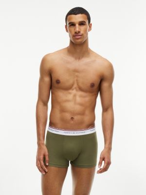 gold 3-pack global stripe logo waistband trunks for men tommy hilfiger