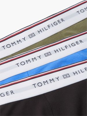 gold 3-pack global stripe logo waistband trunks for men tommy hilfiger