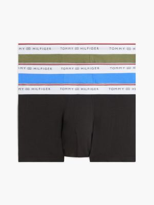 gold 3-pack global stripe logo waistband trunks for men tommy hilfiger