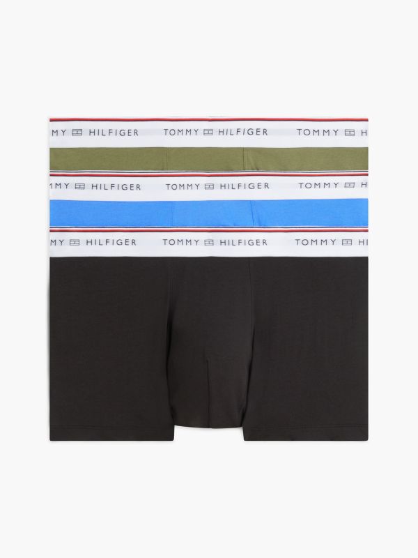 3-Pack Global Stripe Logo Waistband Trunks — Gold