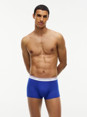 gold 3-pack global stripe logo waistband trunks for men tommy hilfiger