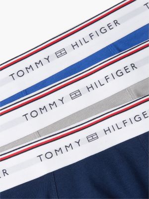 gold 3-pack global stripe logo waistband trunks for men tommy hilfiger