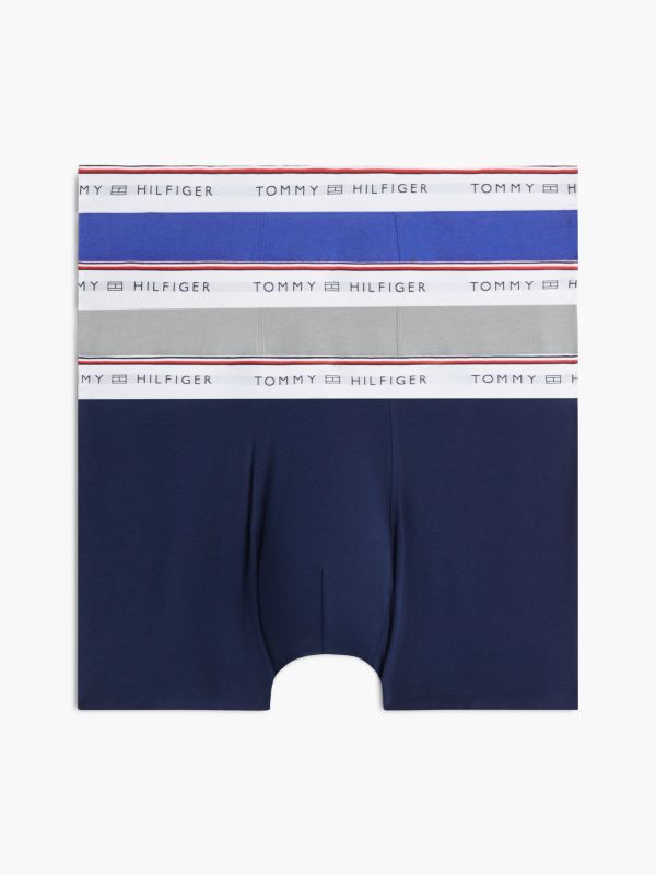 3-Pack Global Stripe Logo Waistband Trunks — Gold
