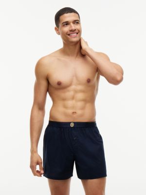 blue 3-pack th crest woven boxer shorts for men tommy hilfiger