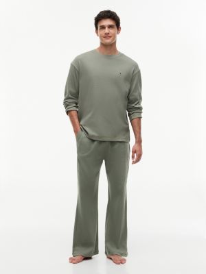green th original waffle knit pyjama set for men tommy hilfiger