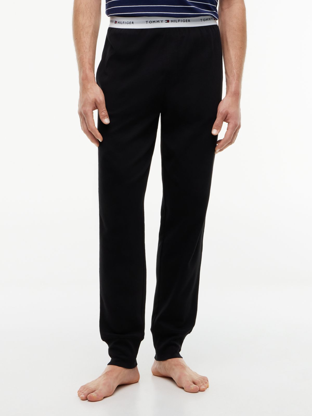 Signature Repeat Logo Cuffed Pyjama Bottoms — Black