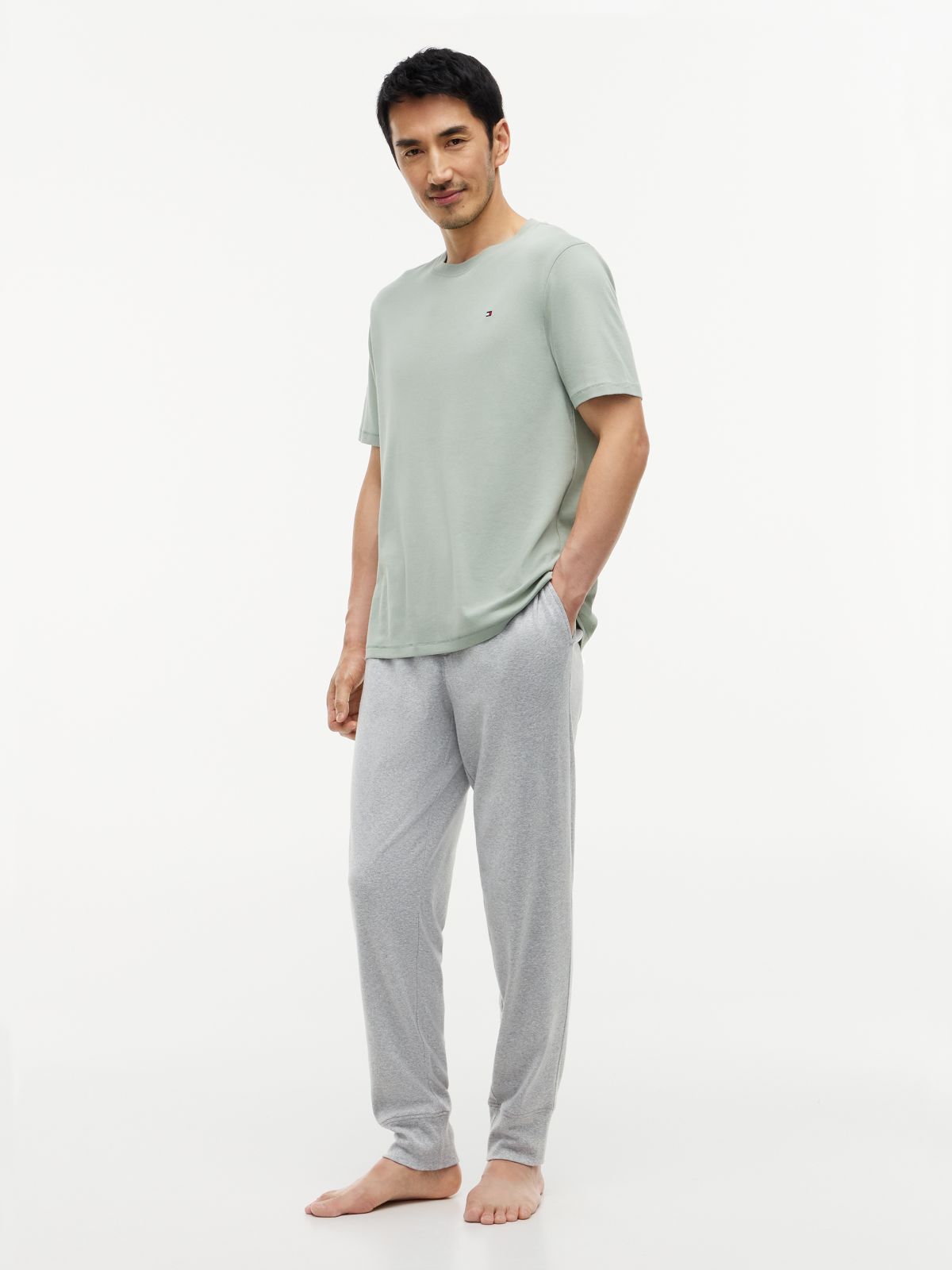 Signature Repeat Logo Cuffed Pyjama Bottoms — Grey