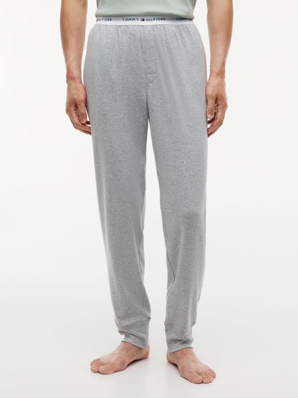 Signature Repeat Logo Cuffed Pyjama Bottoms — Grey