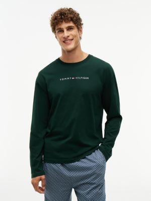 green th original long sleeve lounge t-shirt for men tommy hilfiger