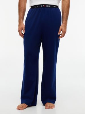 bas de pyjama original en jersey à logo blue pour hommes tommy hilfiger