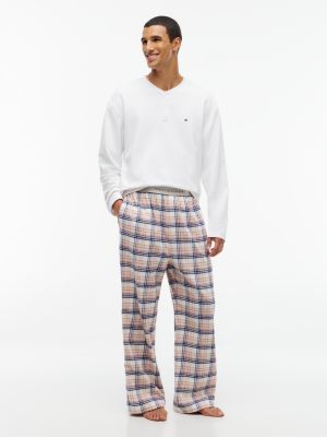 completo pigiama signature in spugna purple da uomini tommy hilfiger