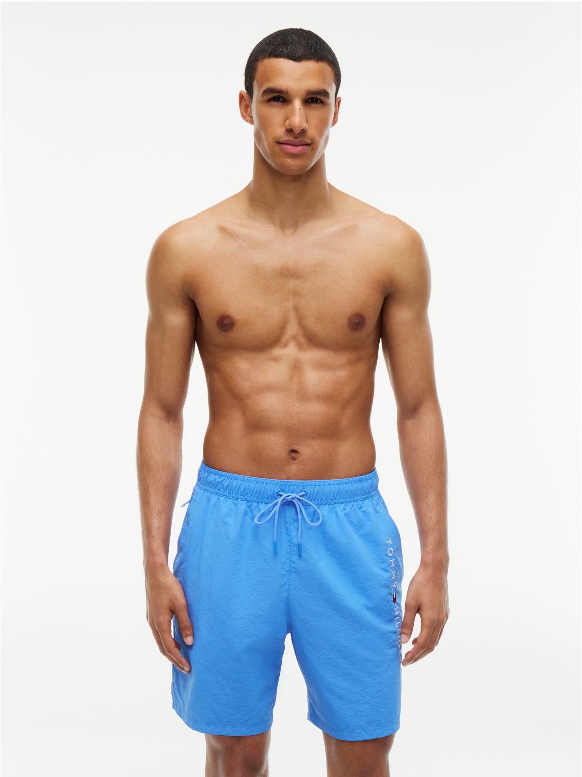 Original Logo Long Length Swim Shorts — Blue