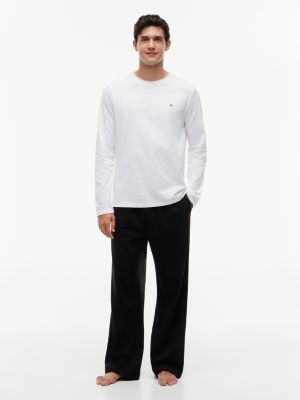 green signature logo waistband pyjama set for men tommy hilfiger