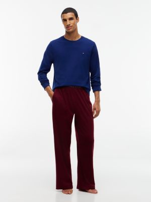 completo pigiama signature con logo firma purple da uomini tommy hilfiger