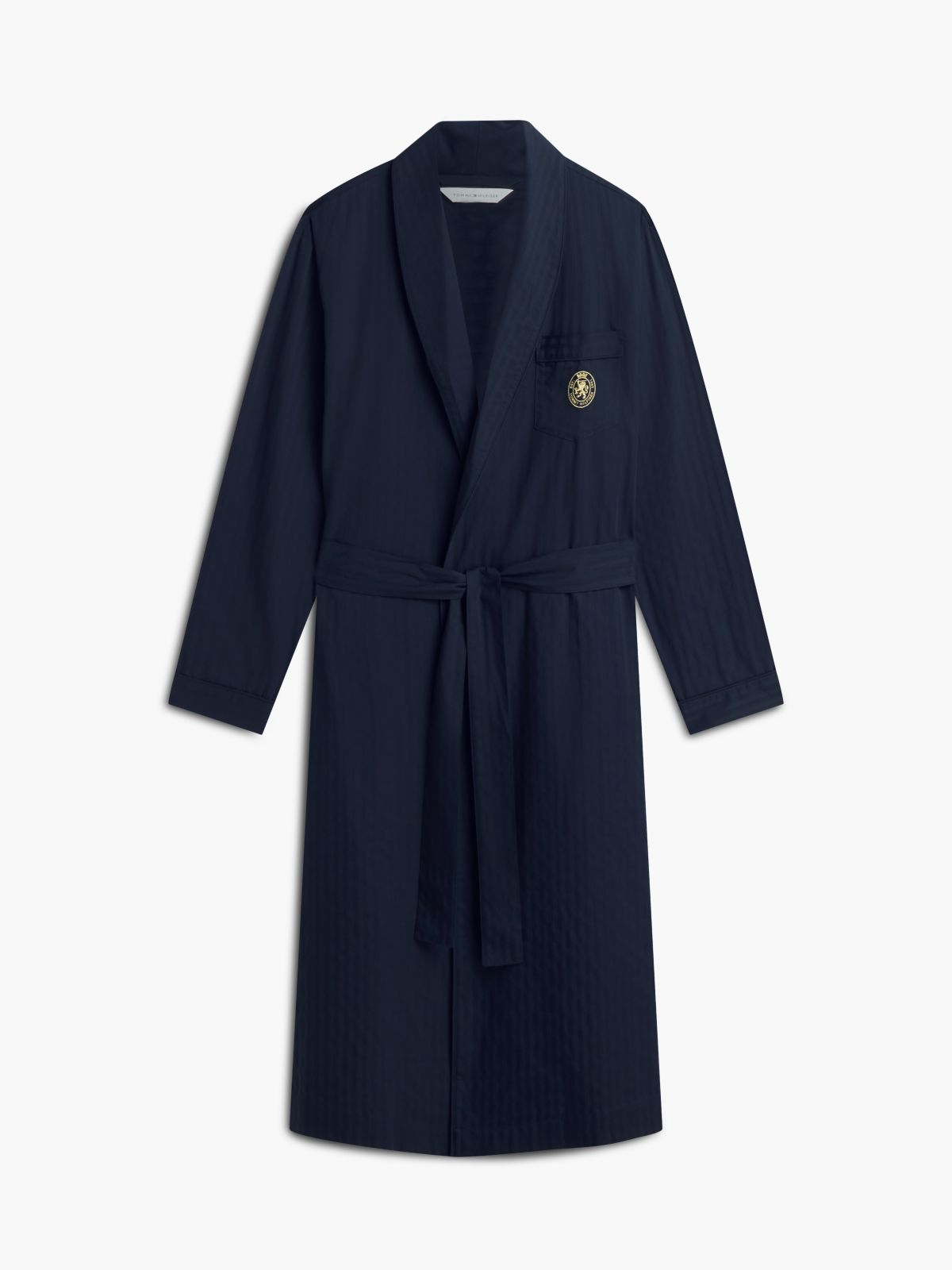 Crest Woven Dobby Bathrobe — Red