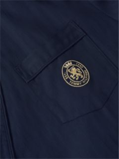 Crest Woven Dobby Bathrobe — Red 6