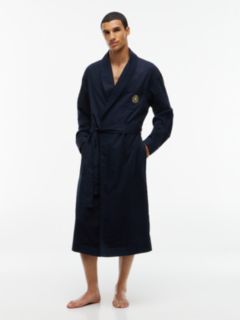 Crest Woven Dobby Bathrobe — Red 1