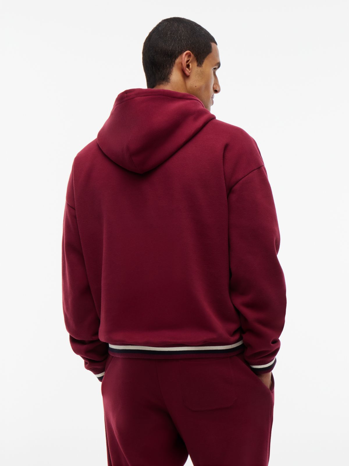 Crest Fleece Drawstring Lounge Hoody — Purple